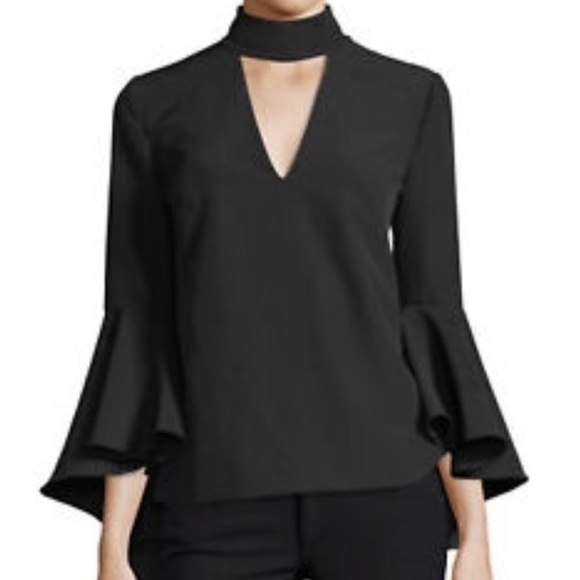 Francesca's Collections Black Choker Blouse size S - Picture 1 of 4